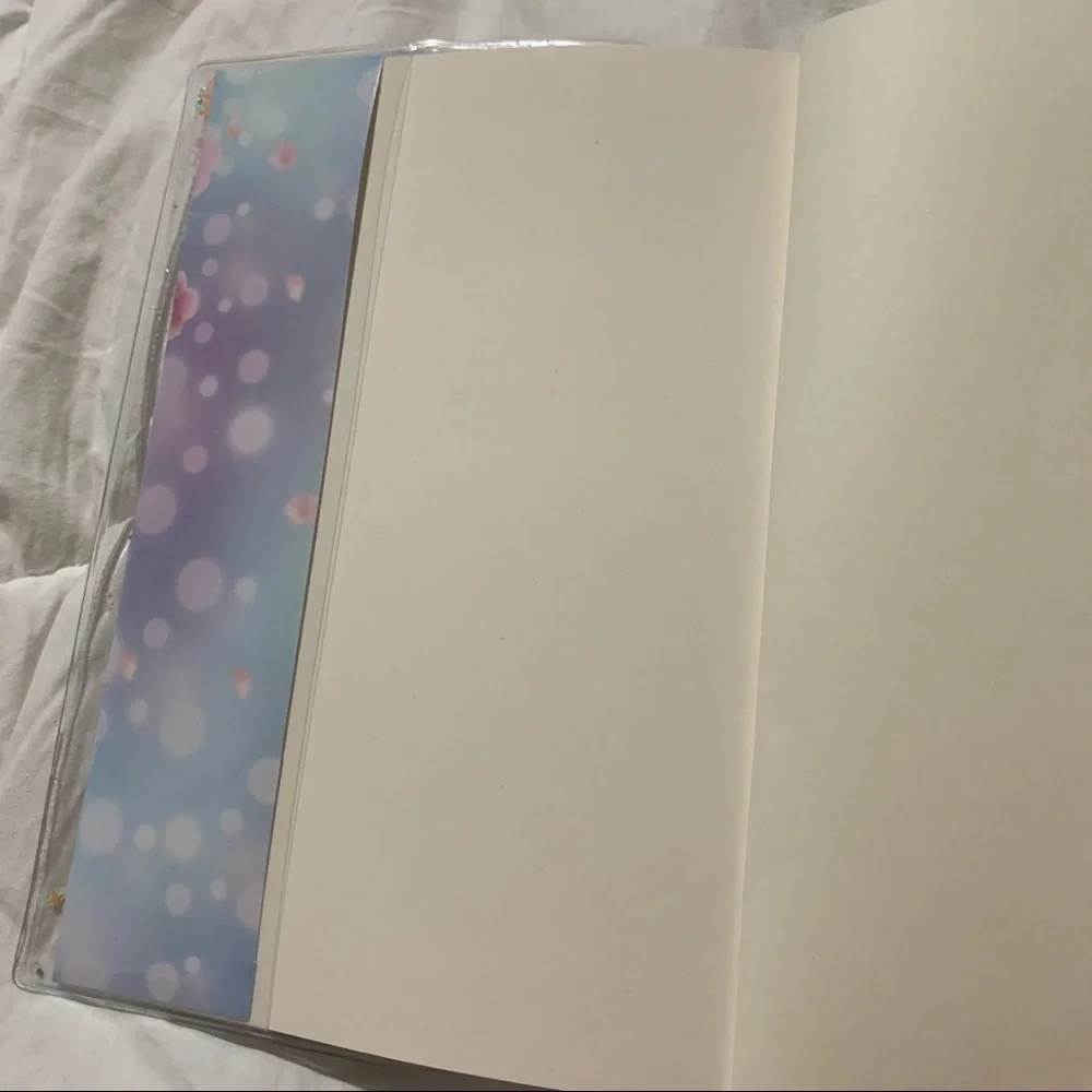 Cherry Blossom and Rat Design Small Notebook w/ Water Gel Front Cover w/ Sequins
